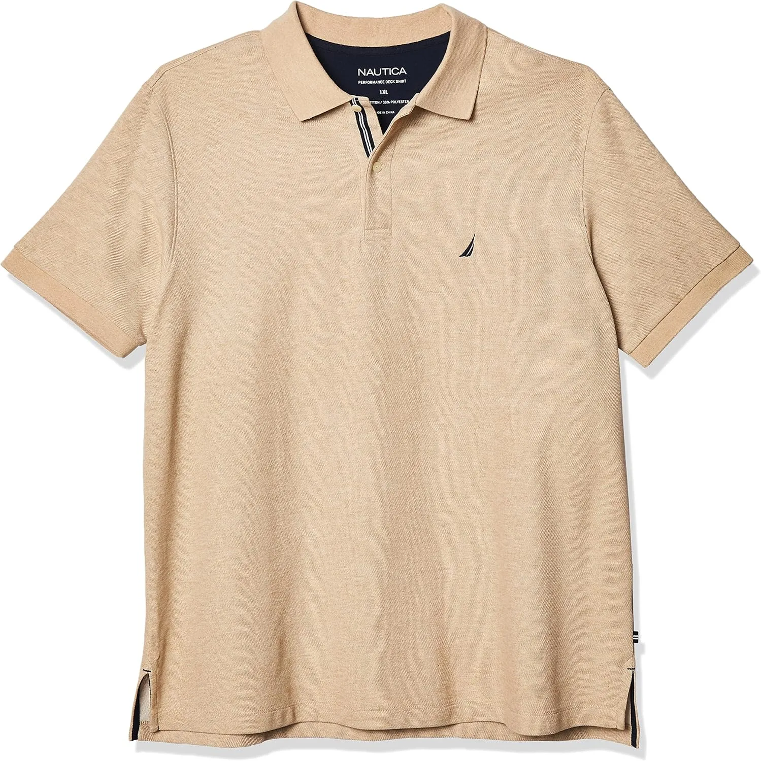 Nautica Men's Big and Tall Classic Fit Short Sleeve Solid Performance Deck Polo Shirt