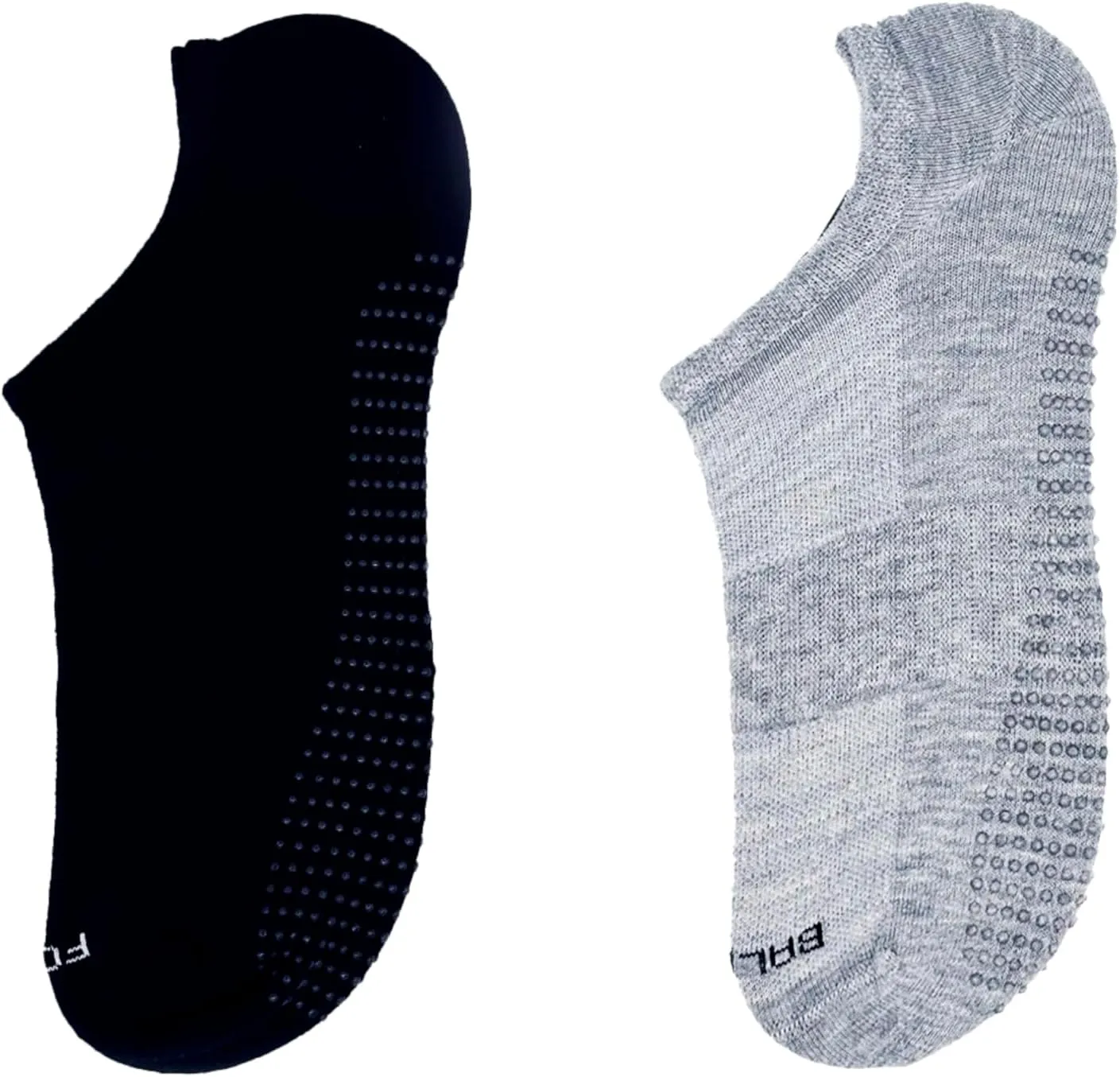 Non-Slip Grip Athletic Low Cut Socks, Gray, Cushioned Performance No Show Unisex