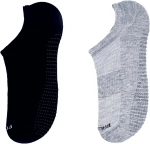 Non-Slip Grip Athletic Low Cut Socks, Gray, Cushioned Performance No Show Unisex