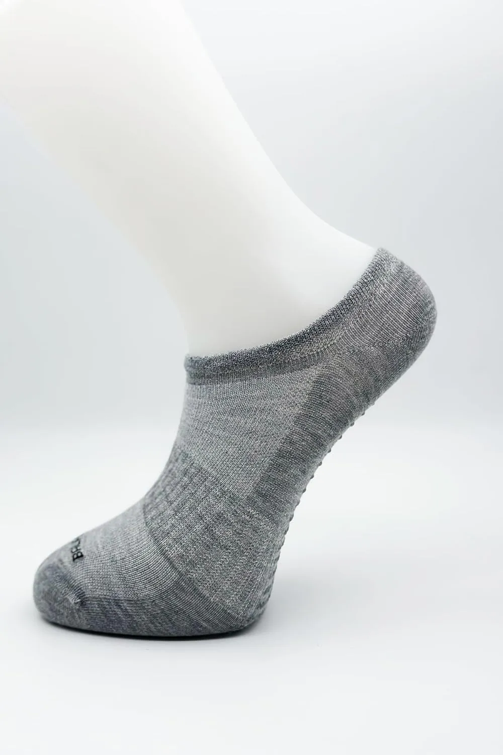 Non-Slip Grip Athletic Low Cut Socks, Gray, Cushioned Performance No Show Unisex