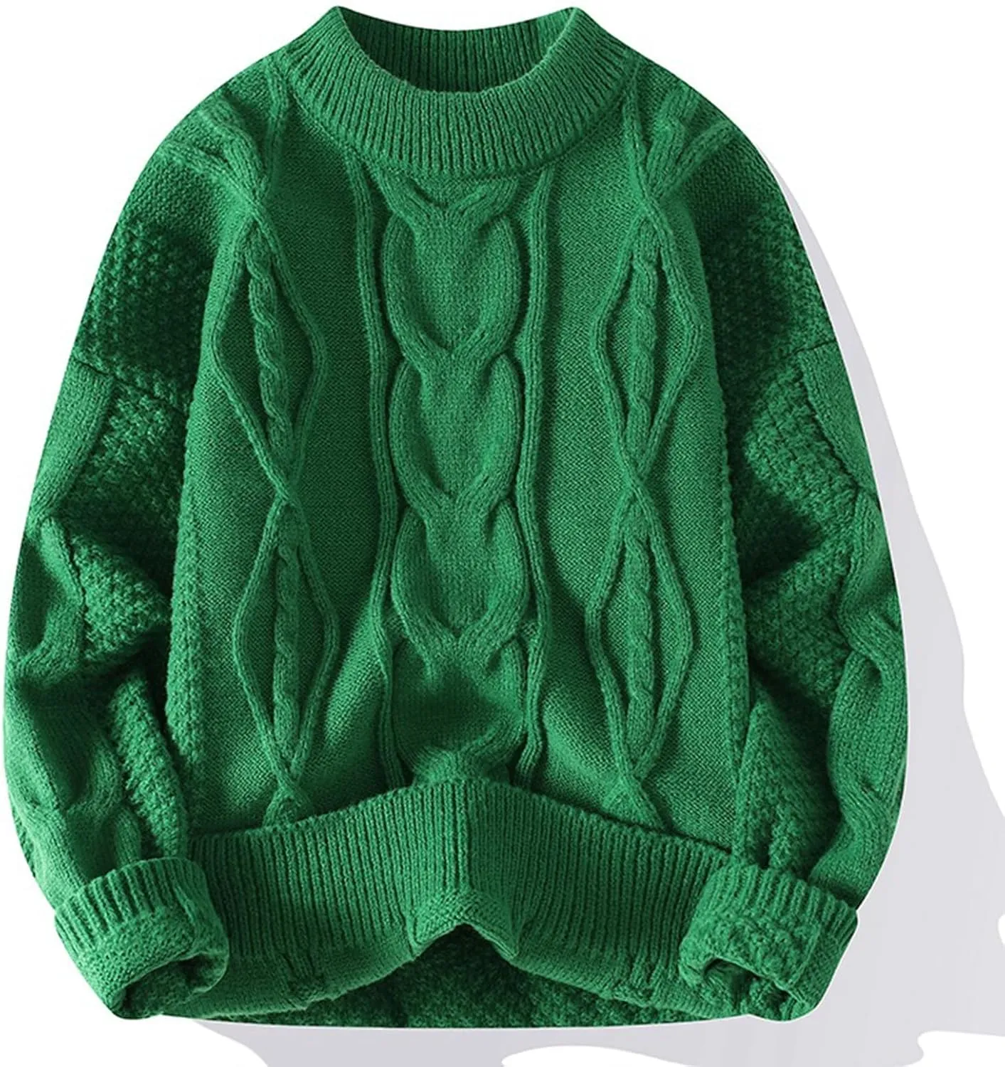 Oversized Sweater 90s Vintage Knitted Sweater Long Sleeve Sweater Uniex Woven Crewneck Pullover