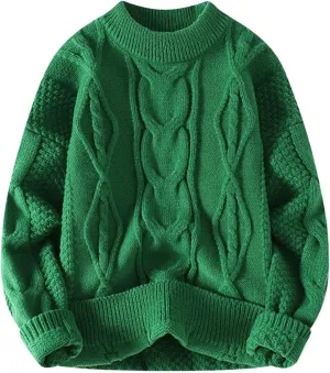 Oversized Sweater 90s Vintage Knitted Sweater Long Sleeve Sweater Uniex Woven Crewneck Pullover