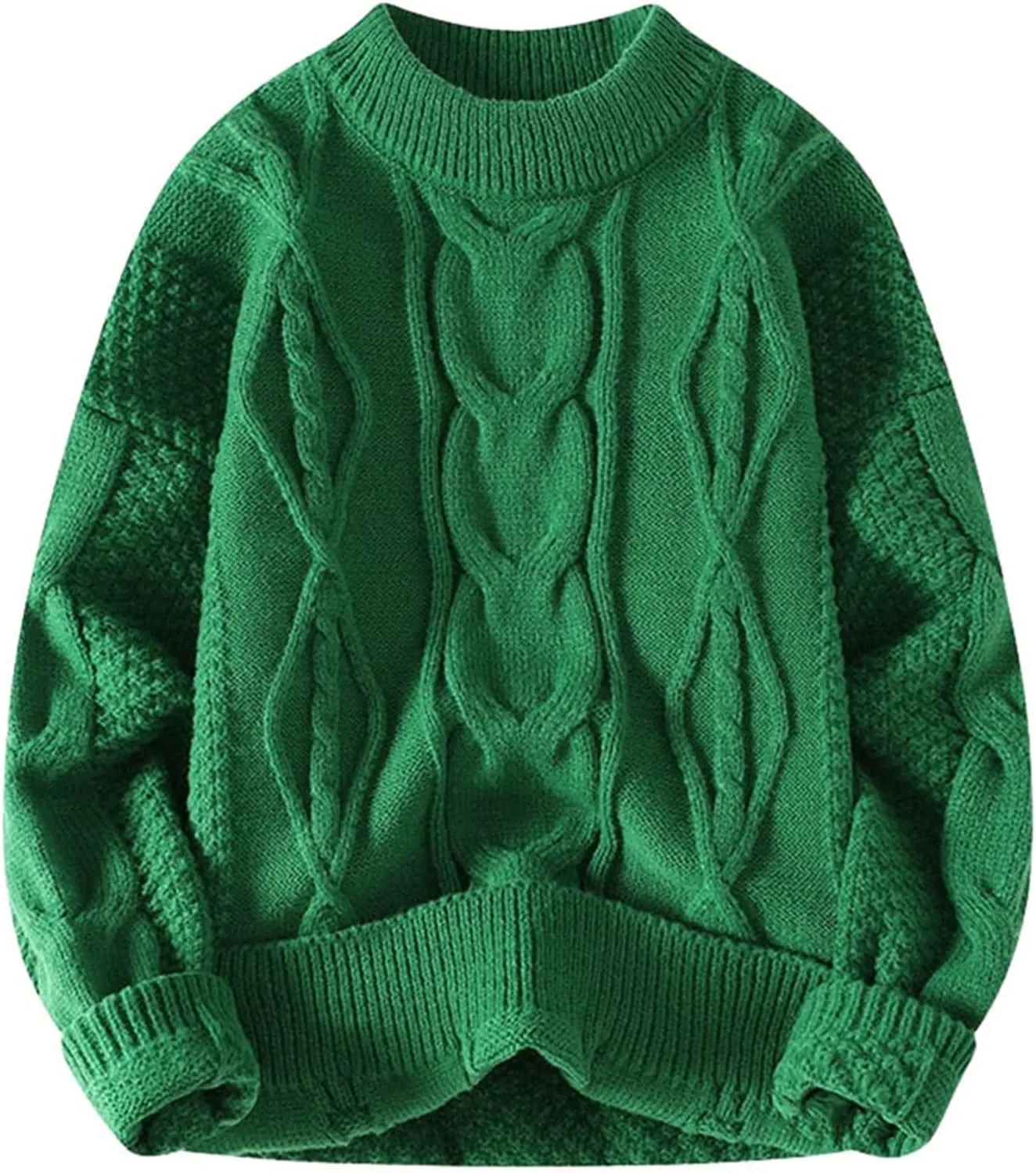 Oversized Sweater 90s Vintage Knitted Sweater Long Sleeve Sweater Uniex Woven Crewneck Pullover