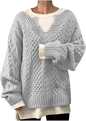 Oversized Sweaters for Women Lightweight Long Sleeve V Neck Cable Knit Sweater Loose Casual Plus Size Pullover Tops