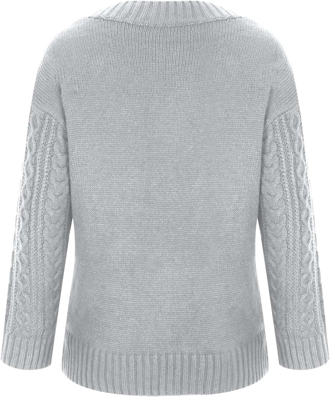 Oversized Sweaters for Women Lightweight Long Sleeve V Neck Cable Knit Sweater Loose Casual Plus Size Pullover Tops
