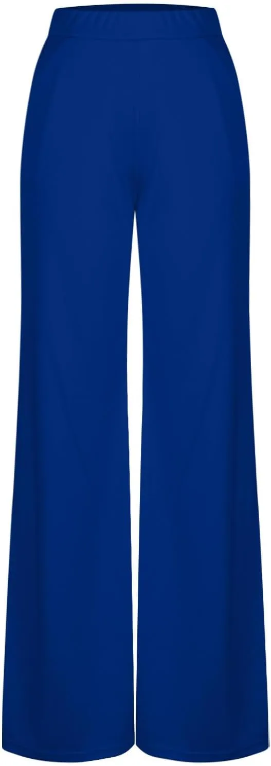 Palazzo Pants for Women Summer Lounge High Waist Trousers Wide Leg Loose Flowy Flare Pant Solid Comfy Pockets Pants