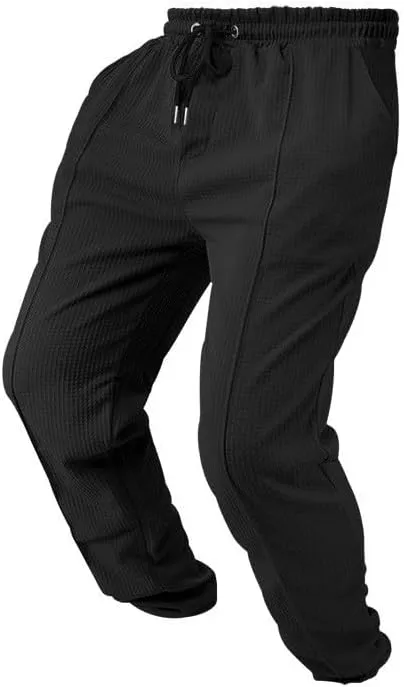 Pants for Men Relaxed Fit Elastic Drawstring Waist Straight Leg Pant Casual Lightweight Outdoor Beach Sporty Trousers