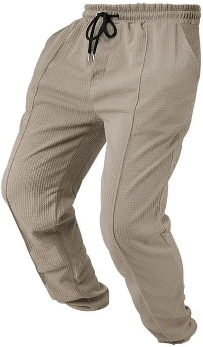 Pants for Men Relaxed Fit Elastic Drawstring Waist Straight Leg Pant Casual Lightweight Outdoor Beach Sporty Trousers