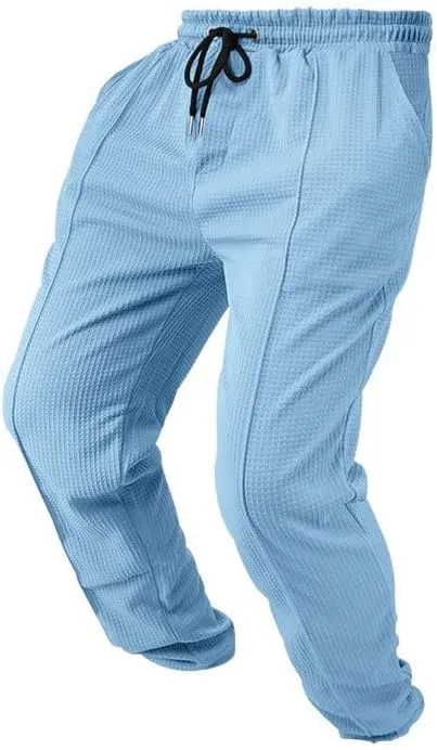 Pants for Men Relaxed Fit Elastic Drawstring Waist Straight Leg Pant Casual Lightweight Outdoor Beach Sporty Trousers