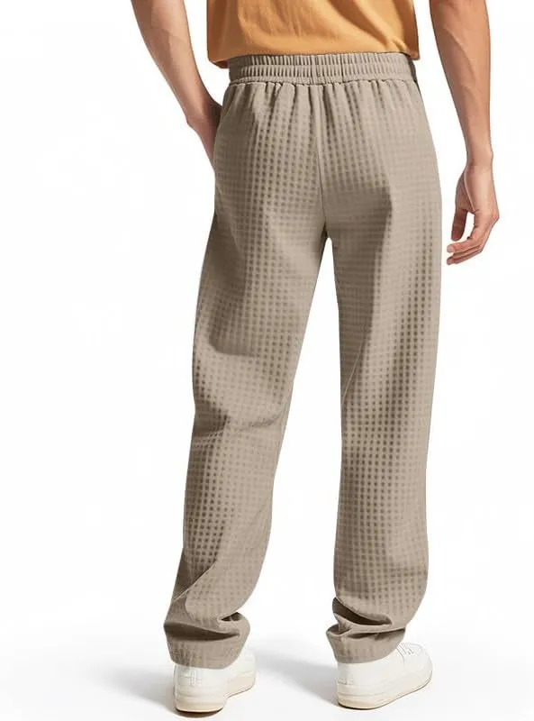 Pants for Men Relaxed Fit Elastic Drawstring Waist Straight Leg Pant Casual Lightweight Outdoor Beach Sporty Trousers