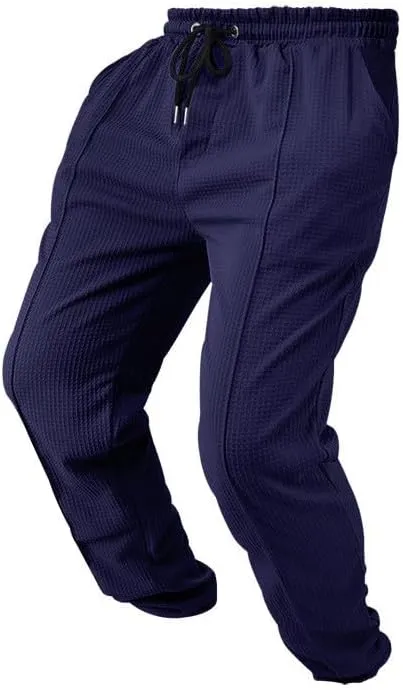 Pants for Men Relaxed Fit Elastic Drawstring Waist Straight Leg Pant Casual Lightweight Outdoor Beach Sporty Trousers
