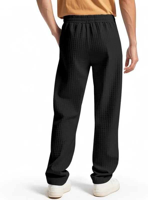 Pants for Men Relaxed Fit Elastic Drawstring Waist Straight Leg Pant Casual Lightweight Outdoor Beach Sporty Trousers