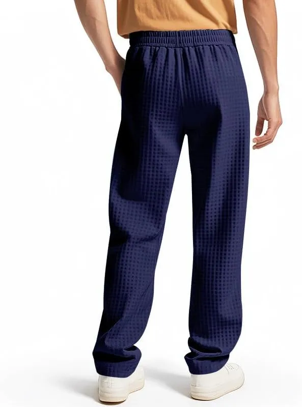 Pants for Men Relaxed Fit Elastic Drawstring Waist Straight Leg Pant Casual Lightweight Outdoor Beach Sporty Trousers