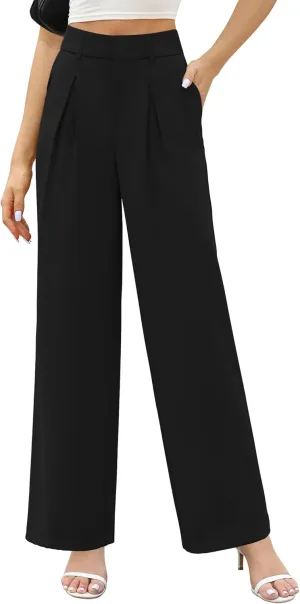 Sarin Mathews Wide Leg Dress Pants Women High Waisted Business Casual Work Pants Long Palazzo Trousers with Pockets