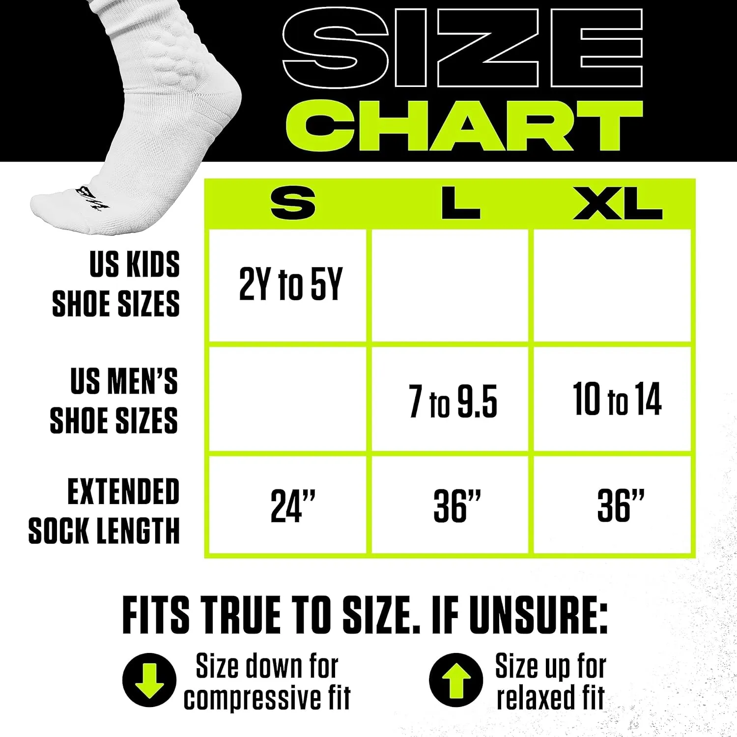 Scrunch Football Socks, Extra Long Padded Sports Socks for Men & Boys