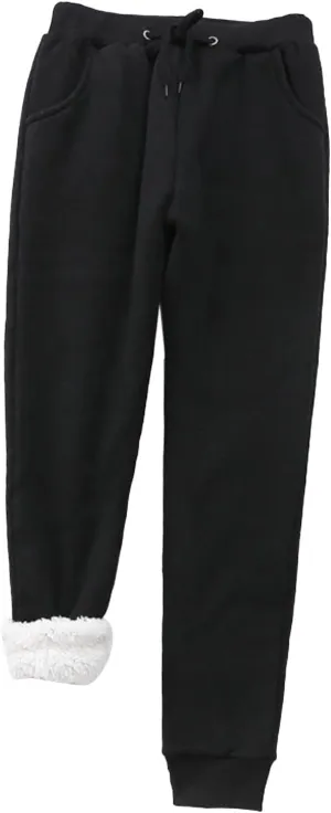 sdbrld Womens Christmas Sweatpants Winter Sherpa Fleece Lined Sweatpants Trendy Print Drawstring Joggers Trousers with Pocket