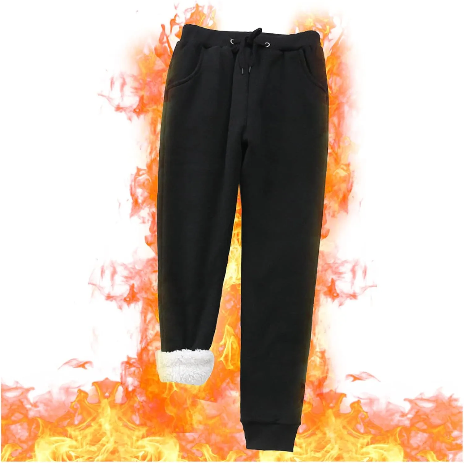 sdbrld Womens Christmas Sweatpants Winter Sherpa Fleece Lined Sweatpants Trendy Print Drawstring Joggers Trousers with Pocket