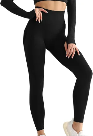Soft Leggings for Women High Waist Tummy Control Yoga Pants Womens Workout Solid Color Compression Legging Pants