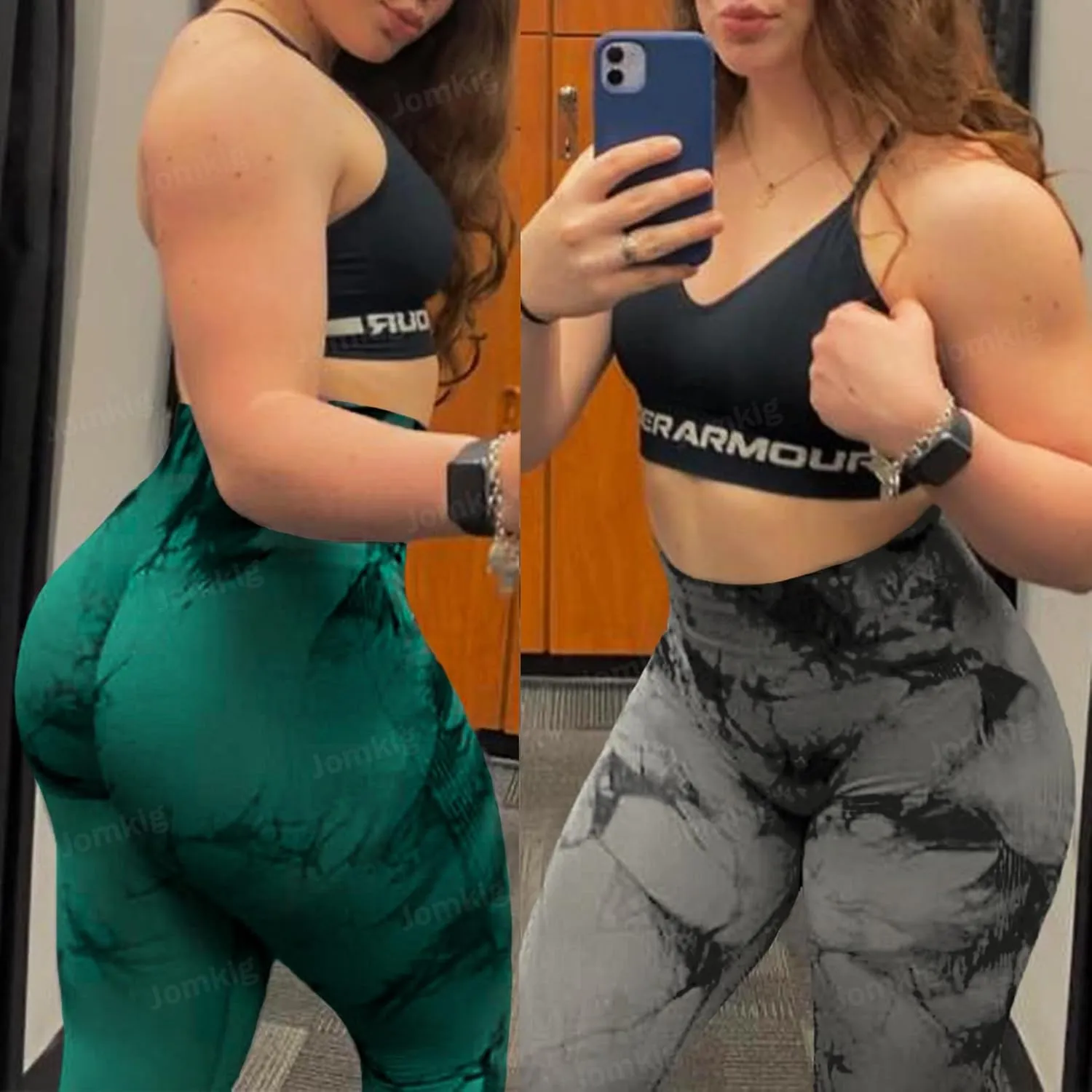 Tie Dye Seamless Leggings for Women High Waist Workout Yoga Pants Scrunch Butt Lifting Compression Tights