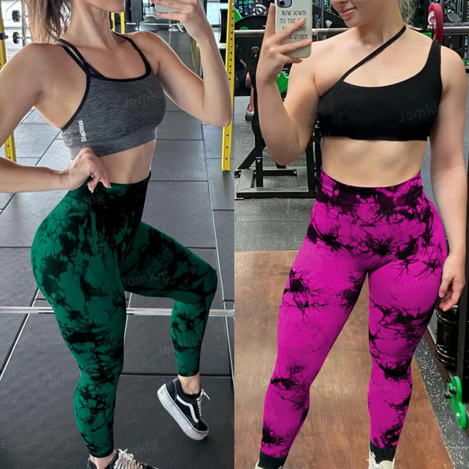 Tie Dye Seamless Leggings for Women High Waist Workout Yoga Pants Scrunch Butt Lifting Compression Tights