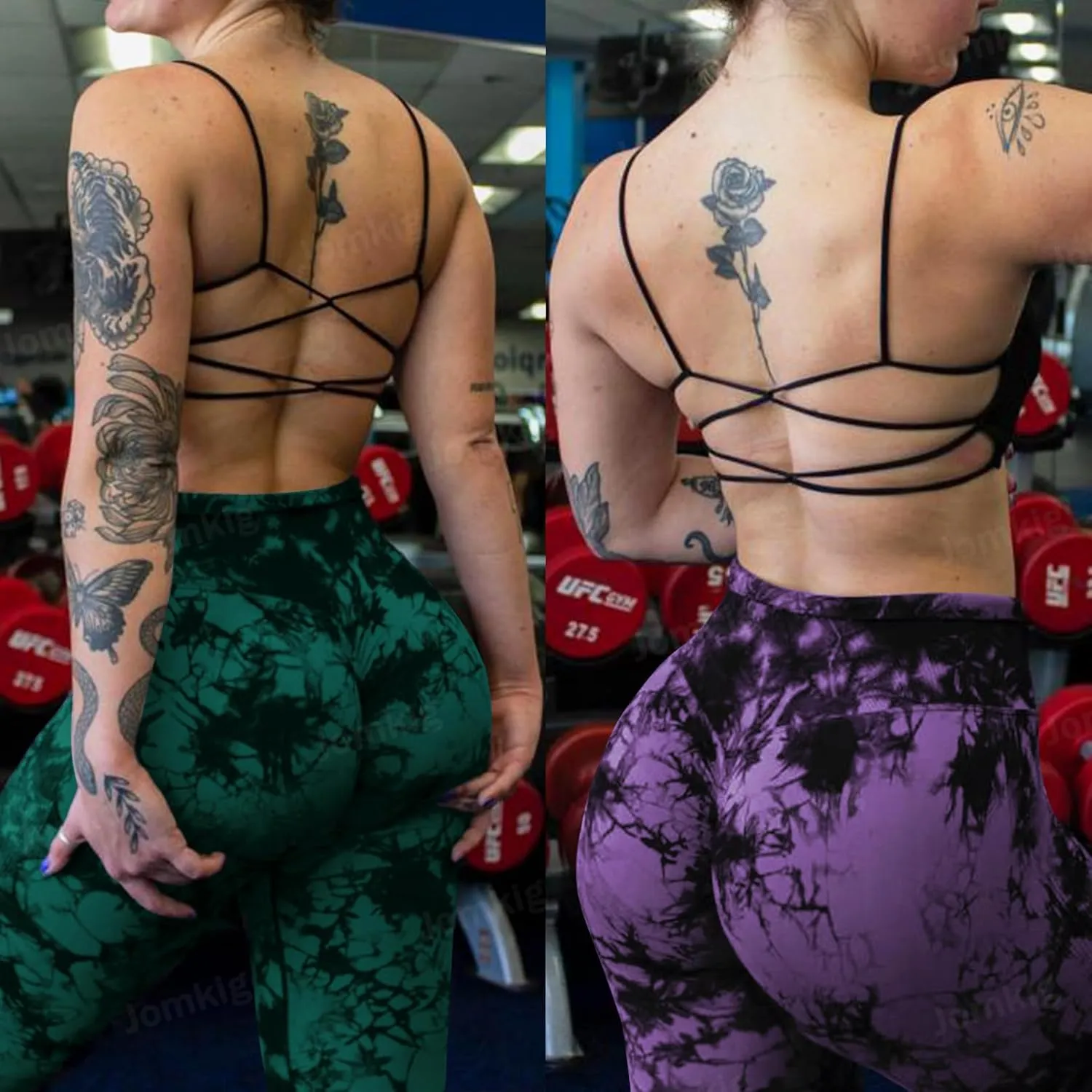 Tie Dye Seamless Leggings for Women High Waist Workout Yoga Pants Scrunch Butt Lifting Compression Tights