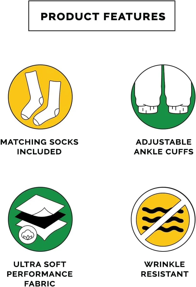 Tipsy Elves Golf Knickers for Men - Included Matching Socks - Athletic Fit Mens Pants with Game Changing Designs