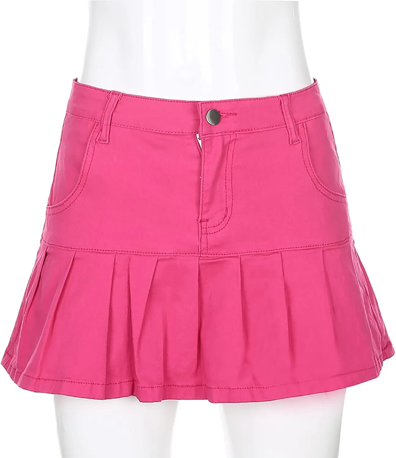 tuduoms Women Denim Pleated Skirts High Waist Slim A Line Ruffle Trumpet Mini Skirts Sweet Sexy Fashion Short Skirts Girls
