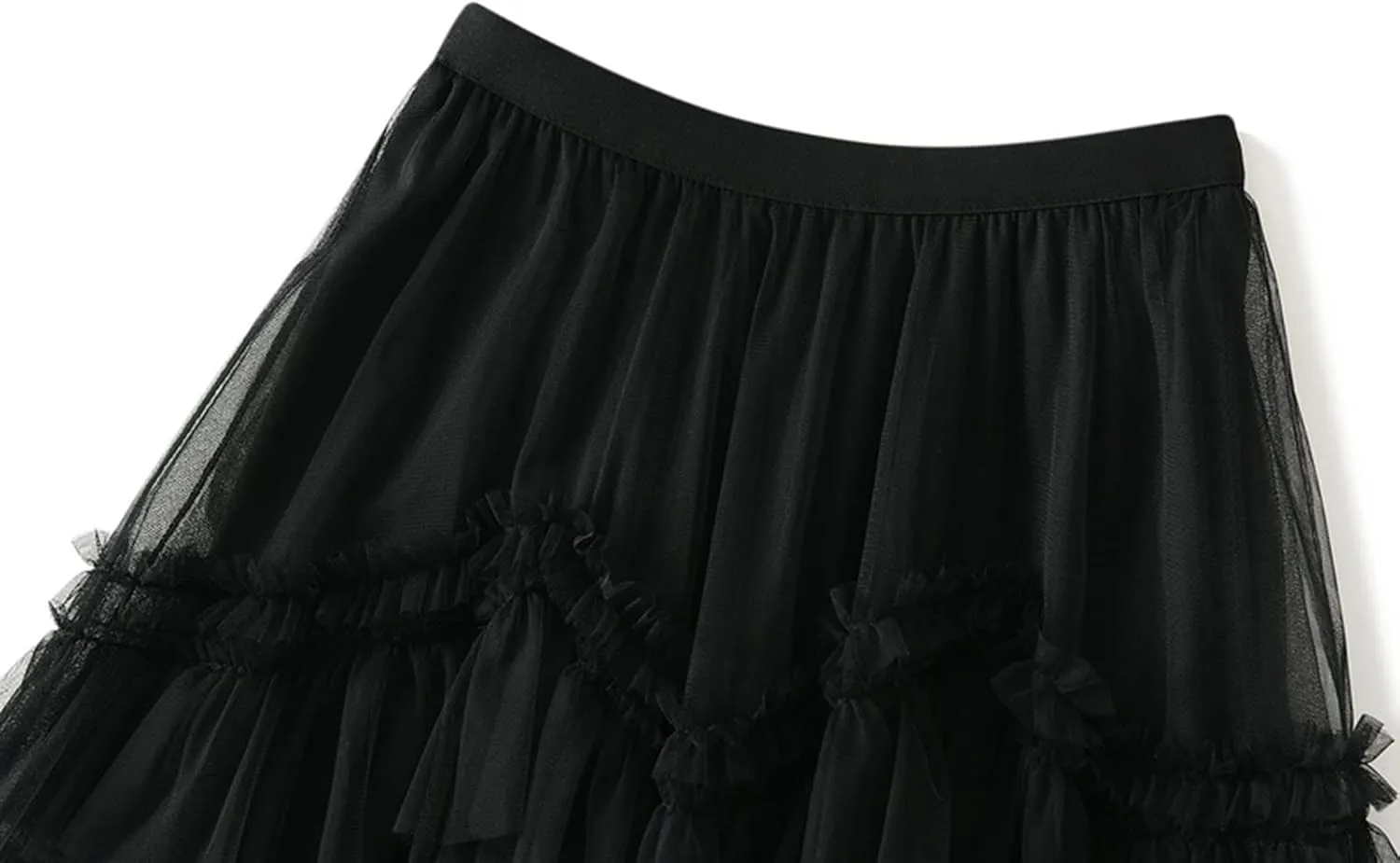Tulle Skirts for Women, Tiered Layered Mesh Skirt, Elastic Waist A Line Maxi Tulle Skirts Petticoat