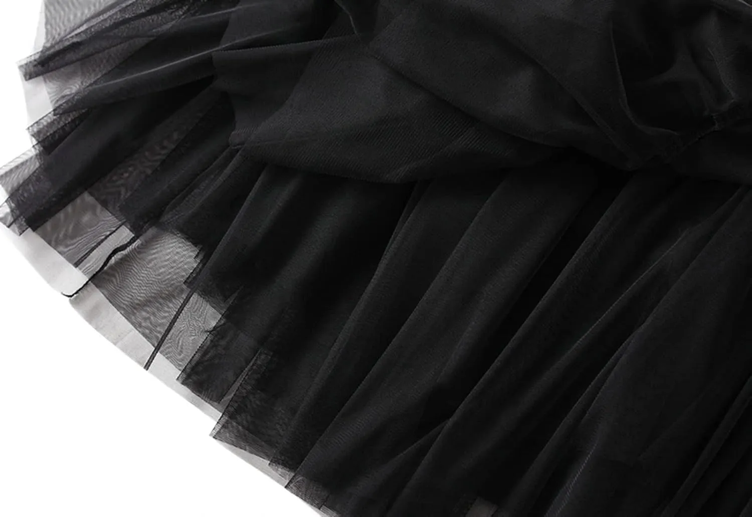 Tulle Skirts for Women, Tiered Layered Mesh Skirt, Elastic Waist A Line Maxi Tulle Skirts Petticoat
