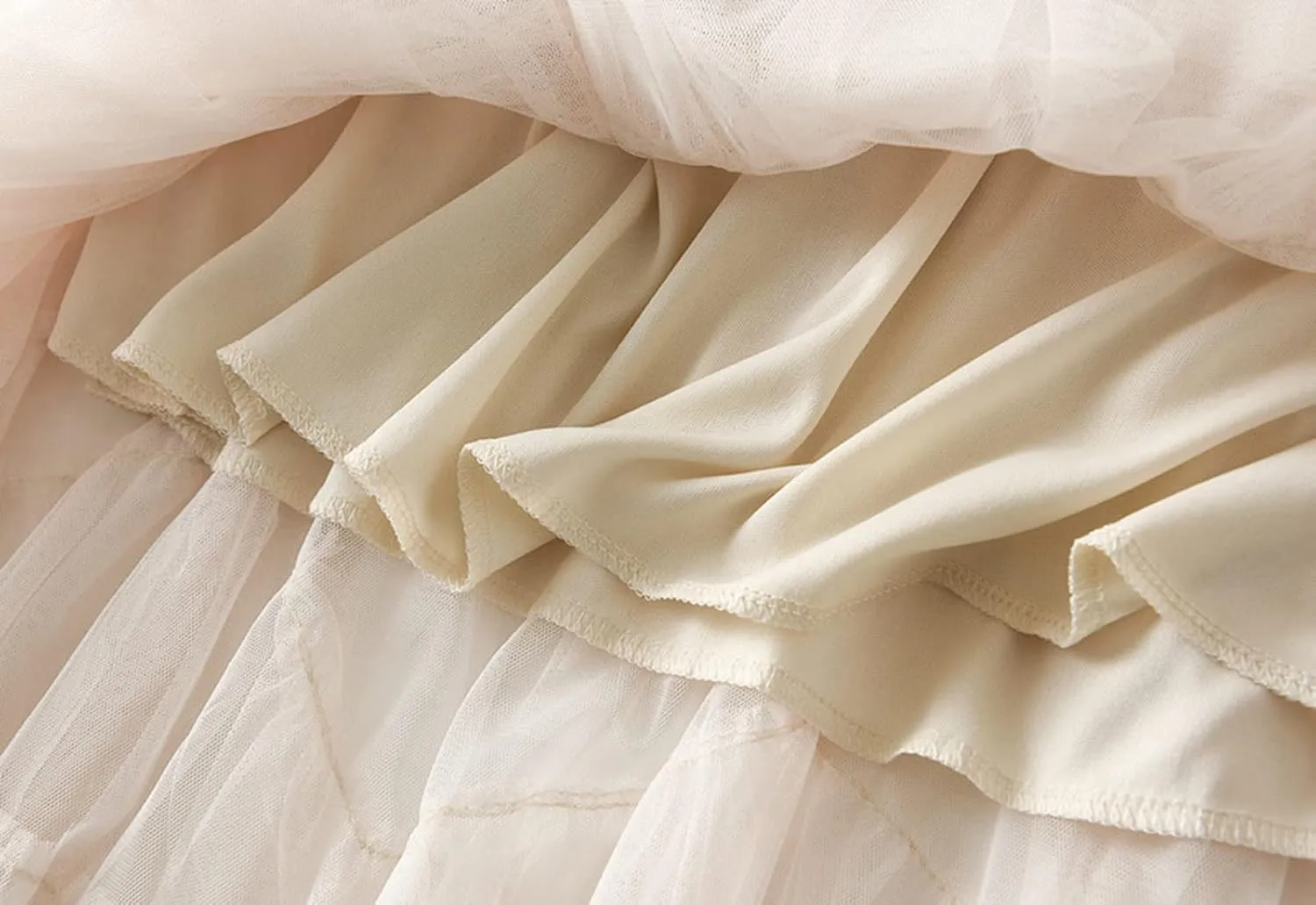 Tulle Skirts for Women, Tiered Layered Mesh Skirt, Elastic Waist A Line Maxi Tulle Skirts Petticoat