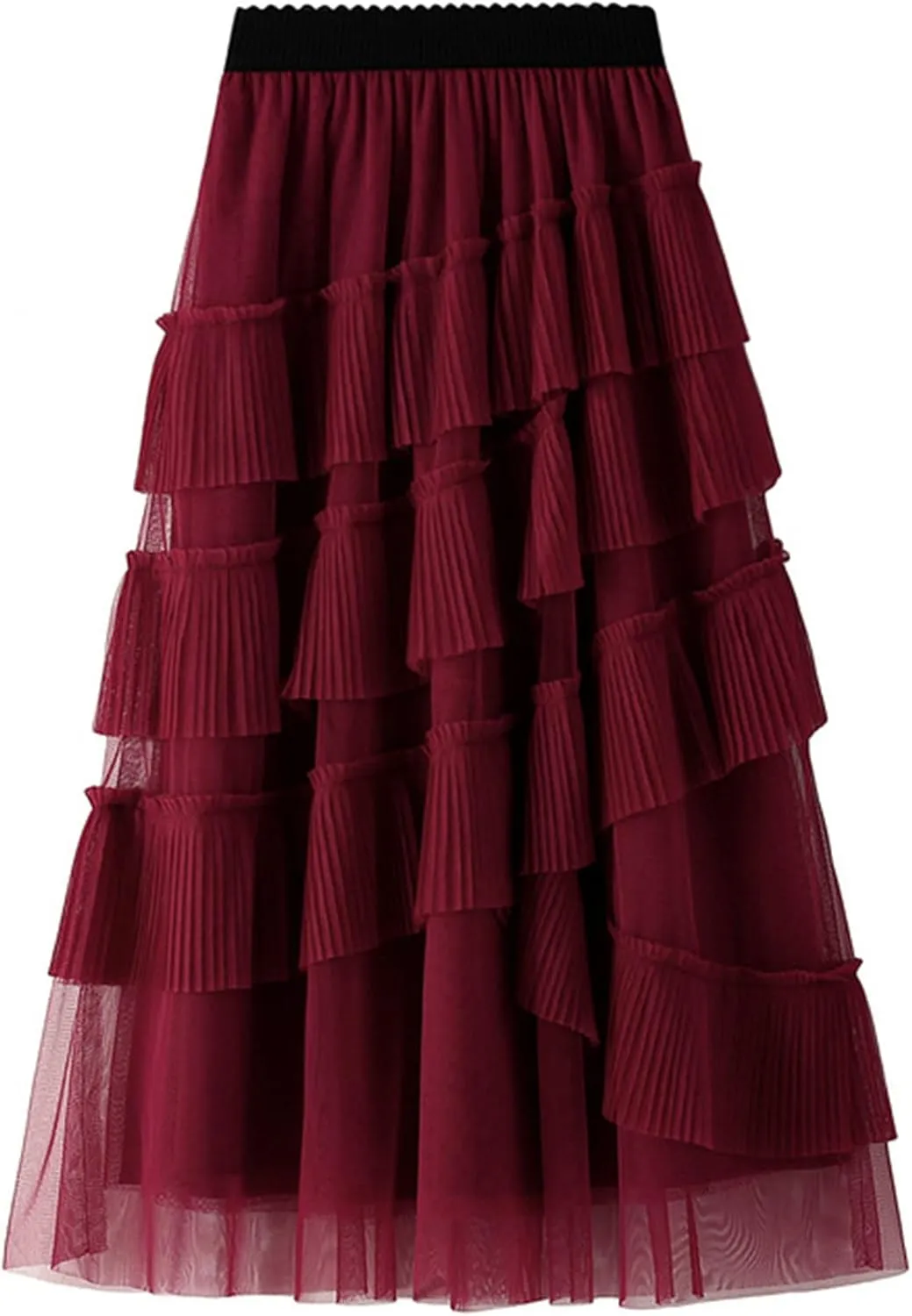 Tulle Skirts for Women, Tiered Layered Mesh Skirt, Elastic Waist A Line Maxi Tulle Skirts Petticoat