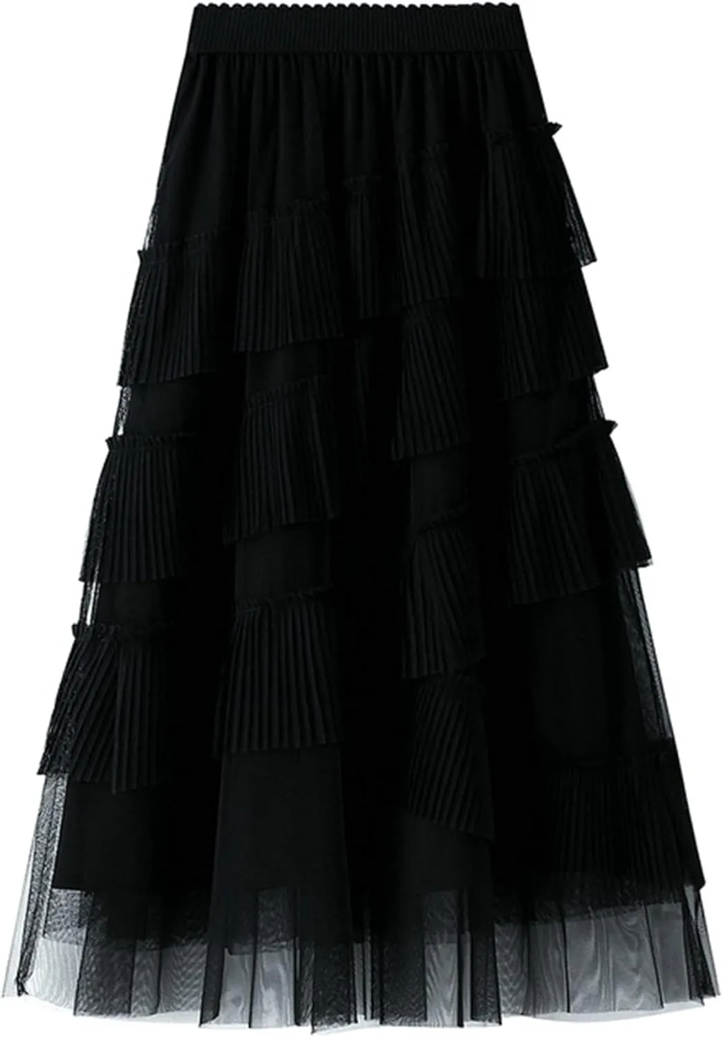 Tulle Skirts for Women, Tiered Layered Mesh Skirt, Elastic Waist A Line Maxi Tulle Skirts Petticoat