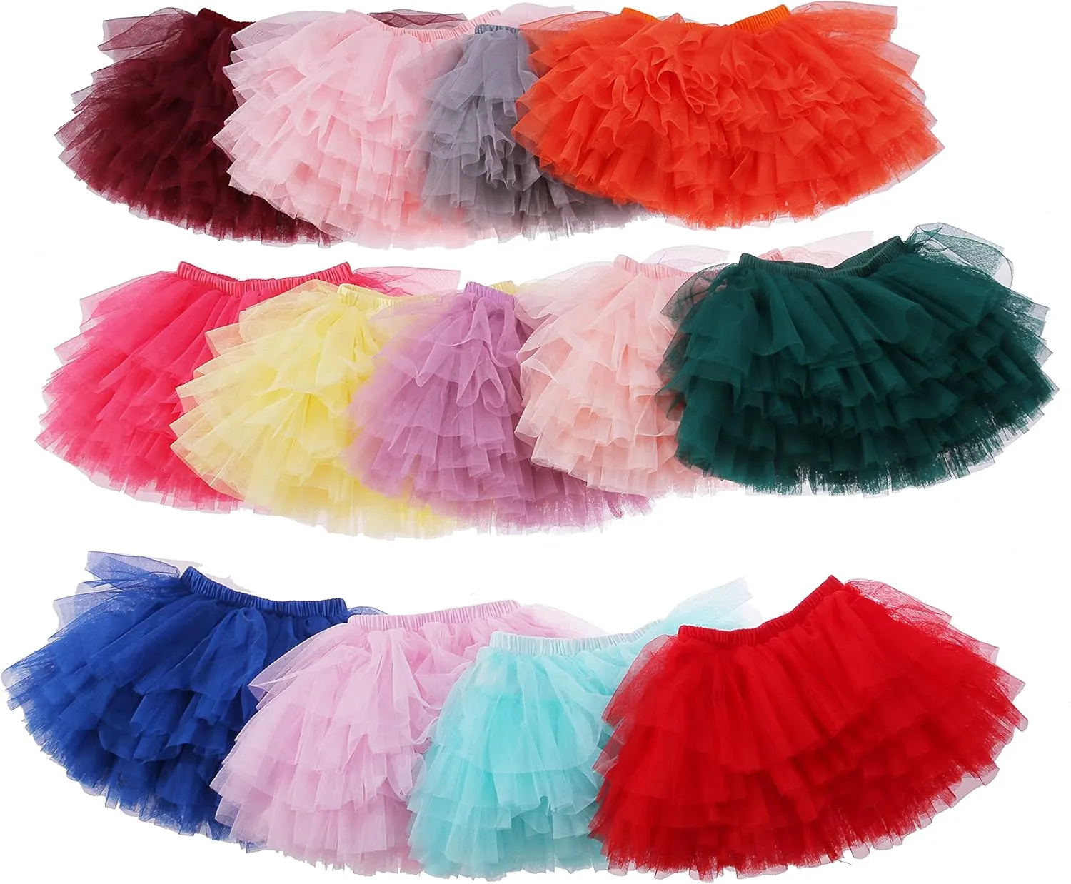 Tutu Skirt for Baby Girl Toddler 6 Layered Tulle Skirts 1-8T