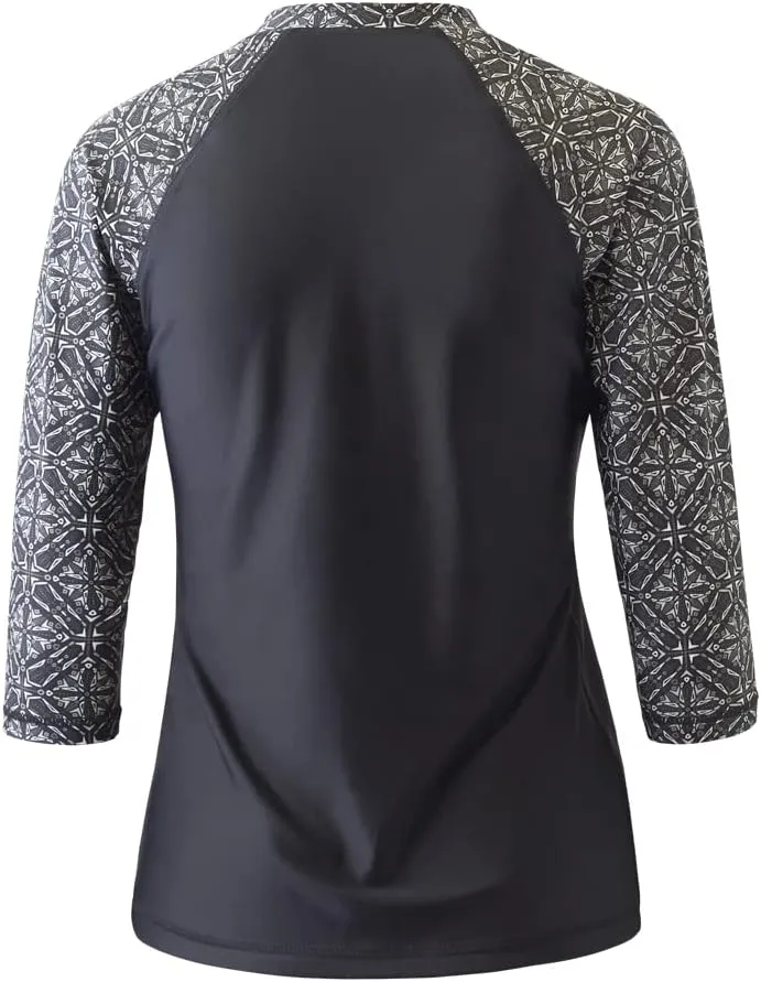 UV SKINZ V-Neck Sun and Swim Shirt for Women with UPF 50  Sun Protection – Rashguard, Modest Swim Top, Swim Tees