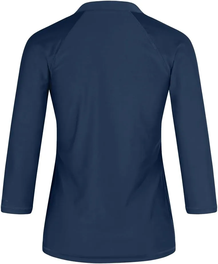 UV SKINZ V-Neck Sun and Swim Shirt for Women with UPF 50  Sun Protection – Rashguard, Modest Swim Top, Swim Tees