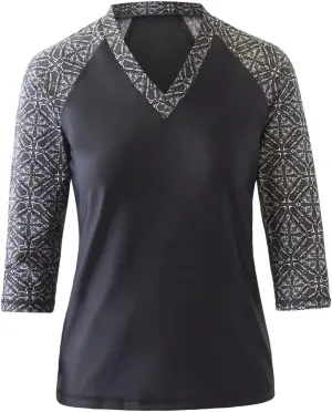 UV SKINZ V-Neck Sun and Swim Shirt for Women with UPF 50  Sun Protection – Rashguard, Modest Swim Top, Swim Tees