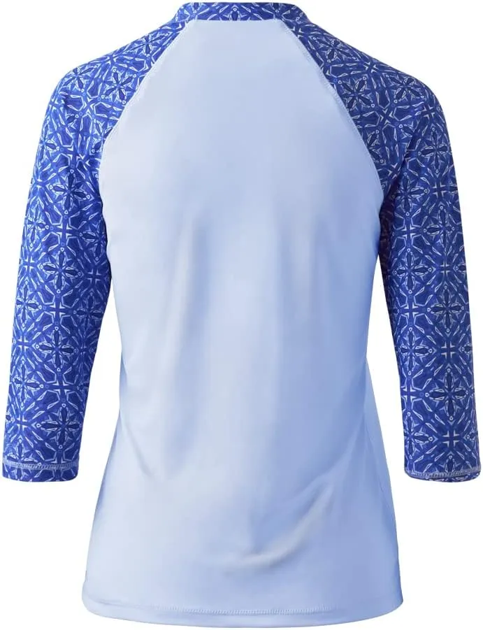 UV SKINZ V-Neck Sun and Swim Shirt for Women with UPF 50  Sun Protection – Rashguard, Modest Swim Top, Swim Tees