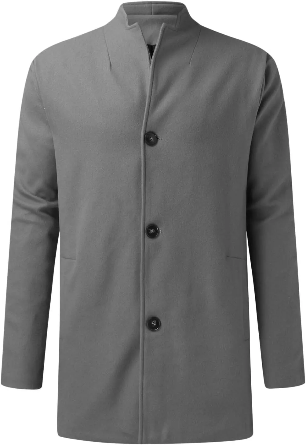 WABEOR Mens Single Breasted Trench Coat Winter Wool Blend Pea Coat Oversized Warm Lapel Casual Work Business Jacket Outerwear