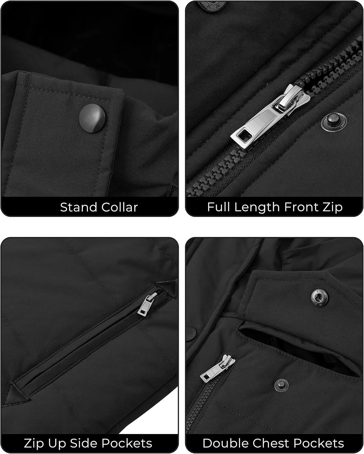 WenVen Women's Winter Water Resistant Warm Puffer Coat with Detachable Hood