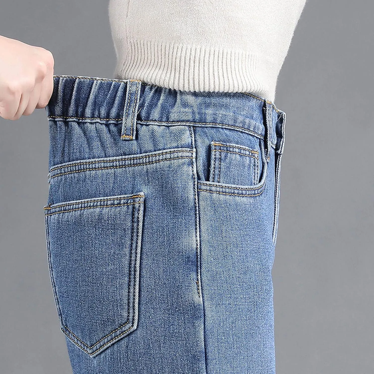 Women's 2023 Fleece Lined Thermal Jeans,Warmly Thicken Fleece Lined Pants for Women Winter High Waist Cashmere Leggings