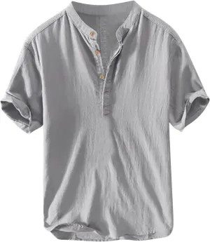 Womens Cotton Linen Shirts Henley Tops Short Sleeve Casual T-Shirt V Neck Button Solid Lightweight Beach Tunic Blouse