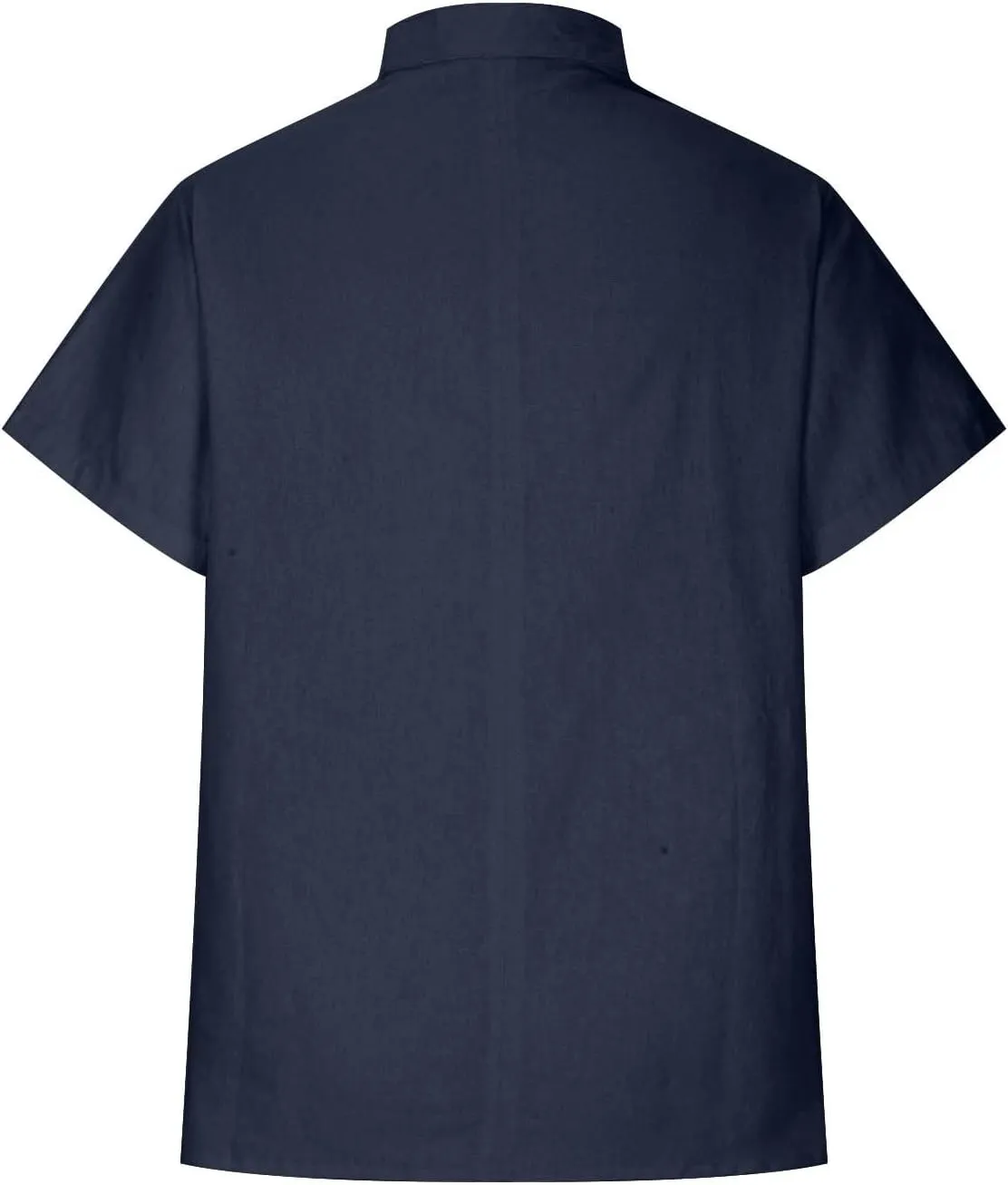 Womens Cotton Linen Shirts Henley Tops Short Sleeve Casual T-Shirt V Neck Button Solid Lightweight Beach Tunic Blouse