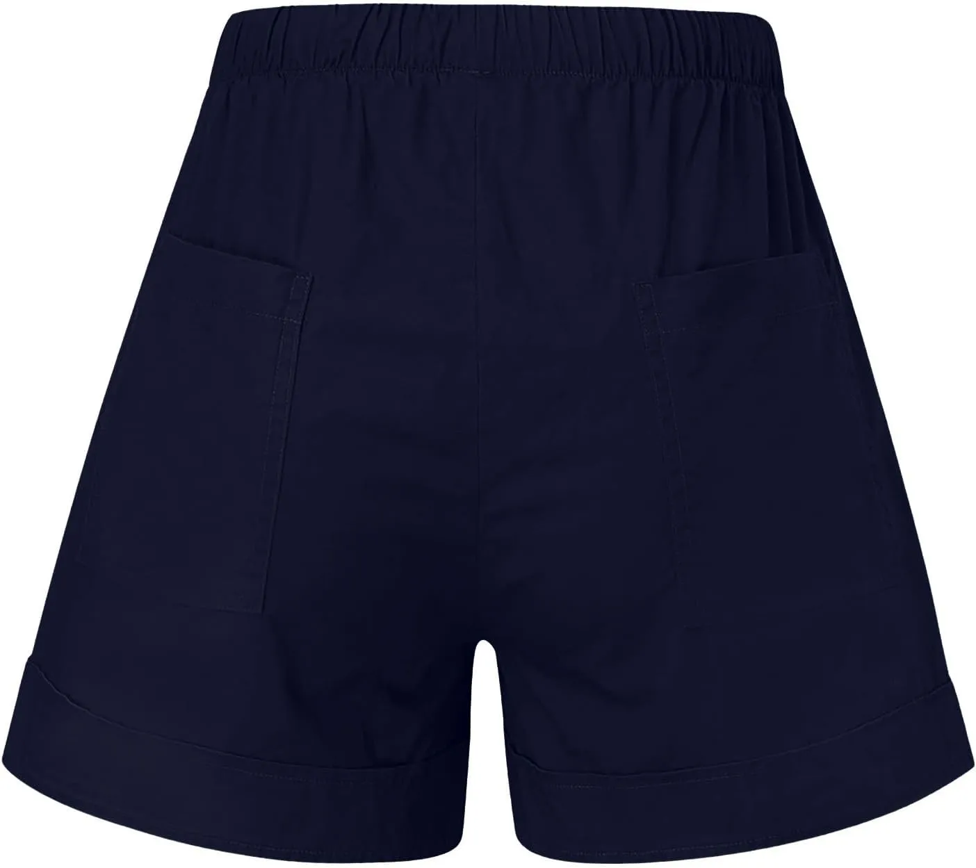 Womens Drawstring Shorts Summer Elastic Waist Casual Lightweight Pants with Pocket Solid Color Workout Trendy Shorts