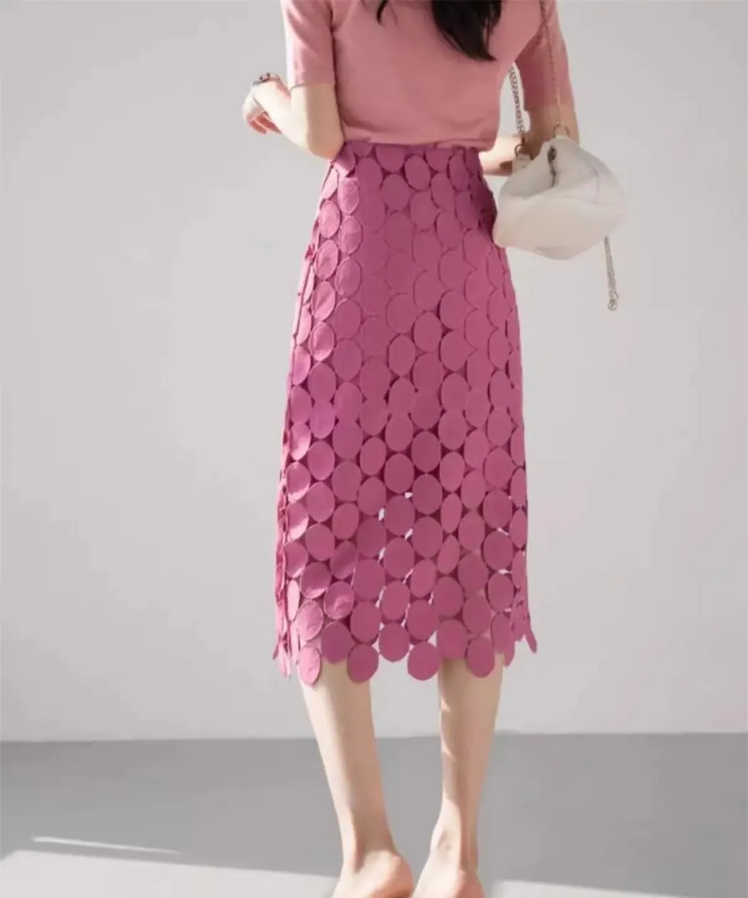 Women's High Waist Pencil Skirt Lace Crochet Tassel Hollow Out Elegant Office Wrap Summer Skirt