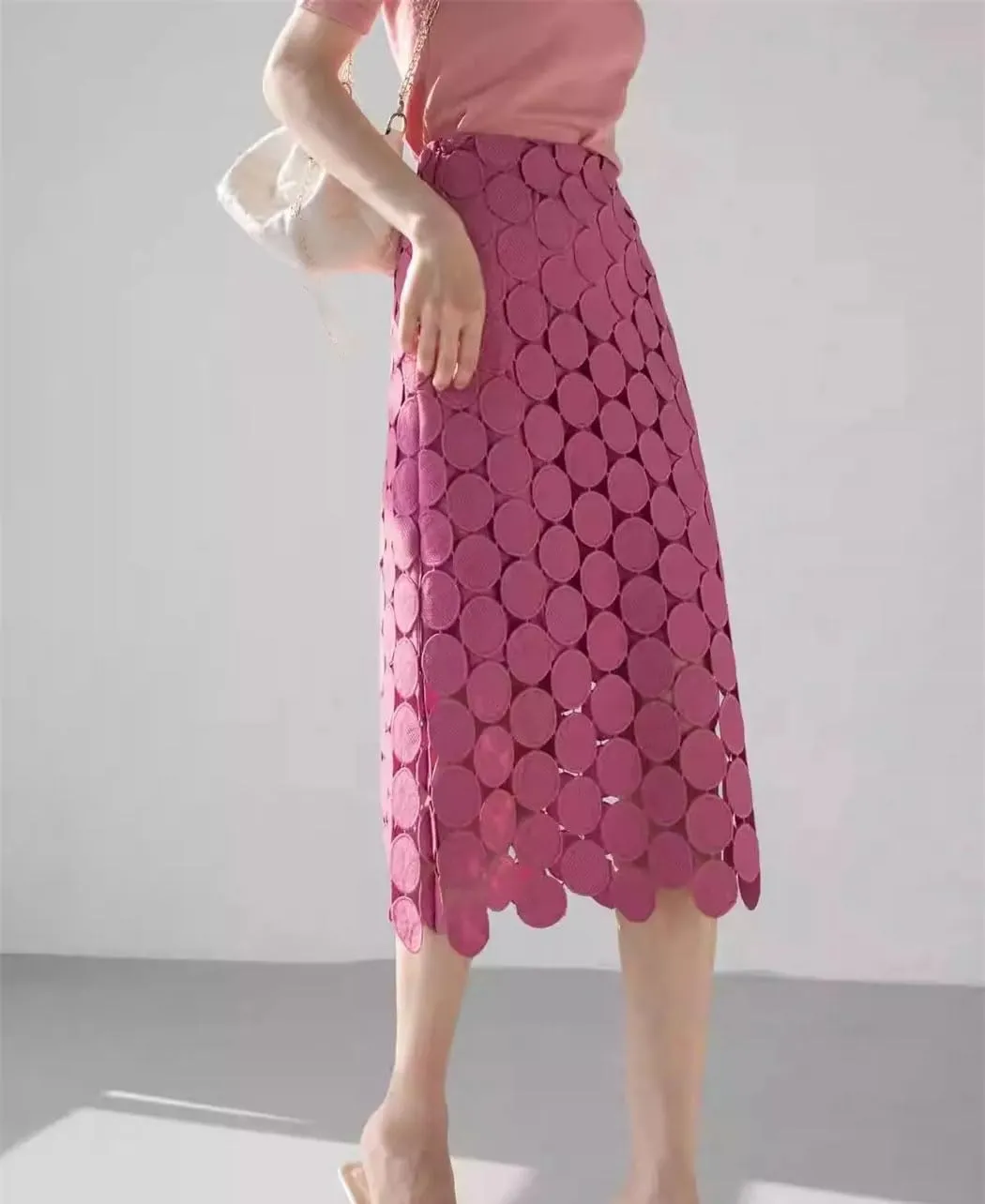 Women's High Waist Pencil Skirt Lace Crochet Tassel Hollow Out Elegant Office Wrap Summer Skirt