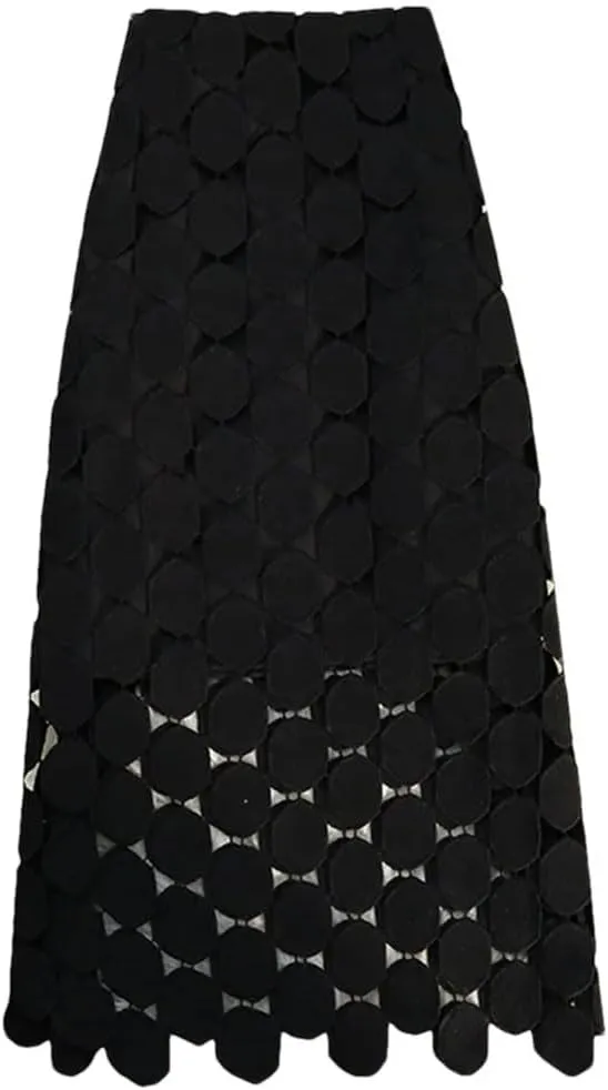 Women's High Waist Pencil Skirt Lace Crochet Tassel Hollow Out Elegant Office Wrap Summer Skirt