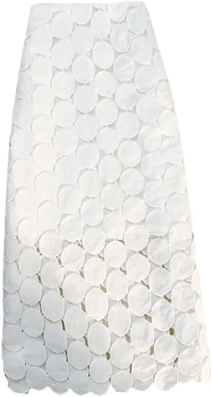 Women's High Waist Pencil Skirt Lace Crochet Tassel Hollow Out Elegant Office Wrap Summer Skirt