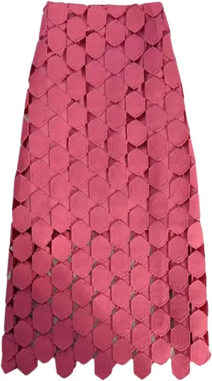 Women's High Waist Pencil Skirt Lace Crochet Tassel Hollow Out Elegant Office Wrap Summer Skirt