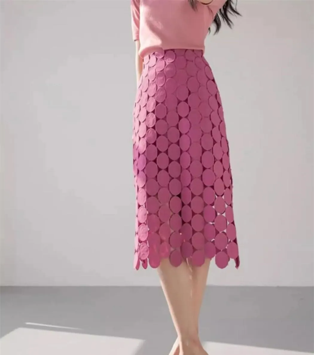 Women's High Waist Pencil Skirt Lace Crochet Tassel Hollow Out Elegant Office Wrap Summer Skirt