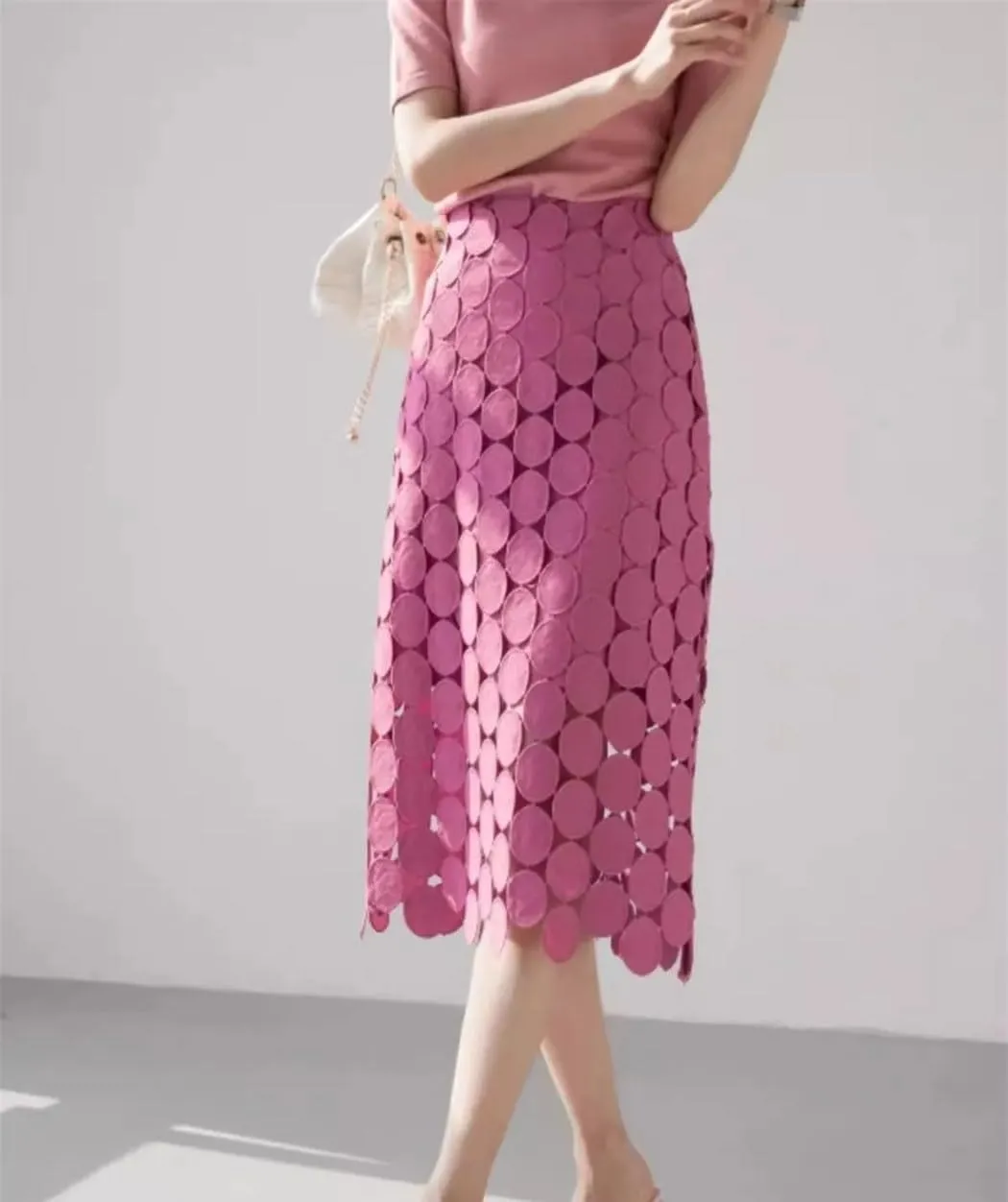 Women's High Waist Pencil Skirt Lace Crochet Tassel Hollow Out Elegant Office Wrap Summer Skirt
